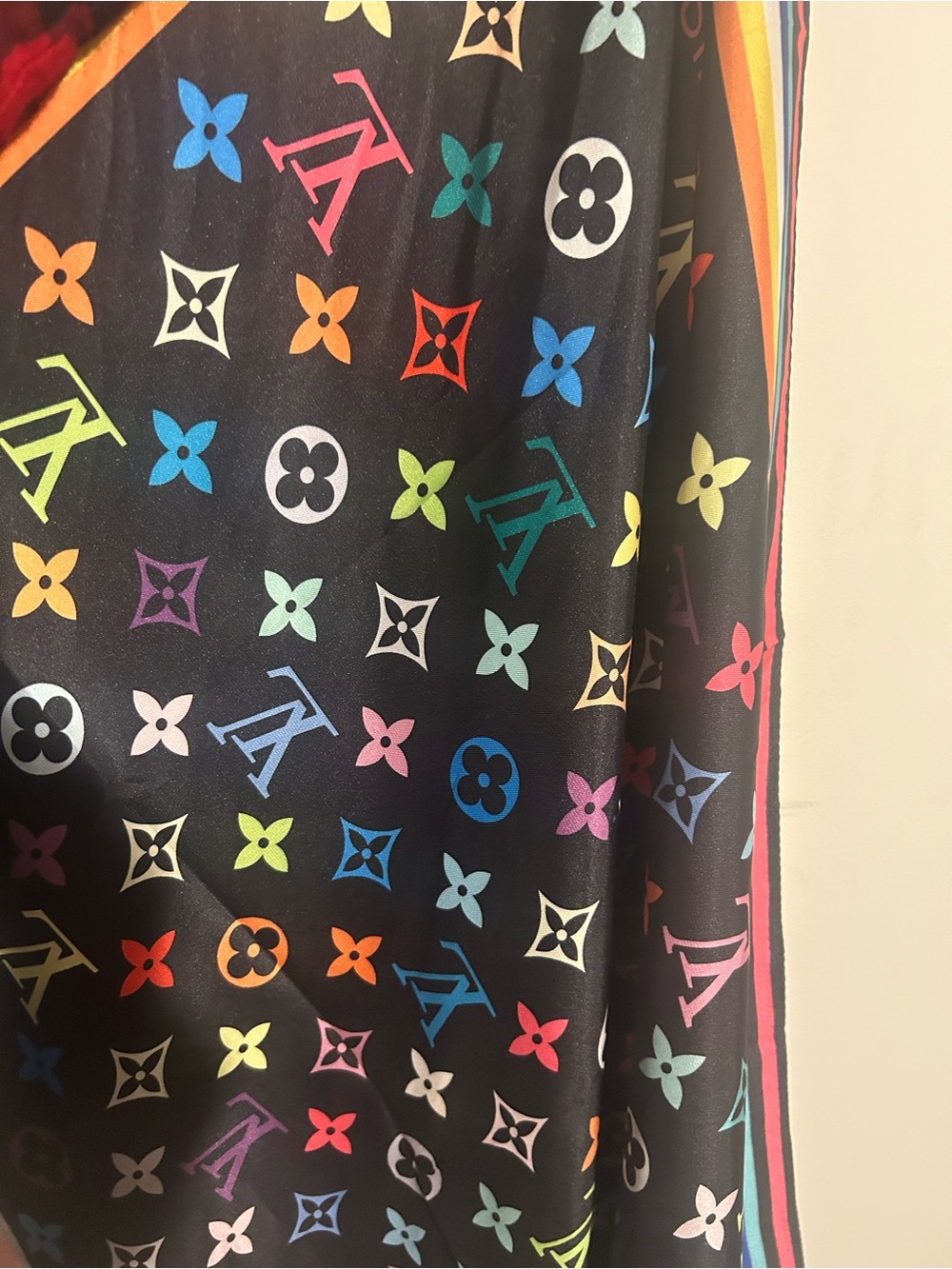 Louis Vuitton Black Multicolor Monogram Maxi Skirt
